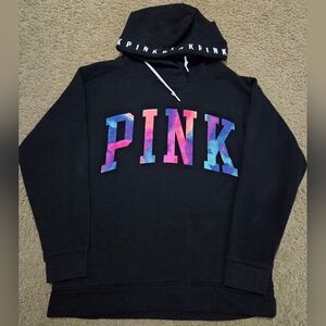 PINK Victoria's Secret Vintage Watercolor Spellout Pullover Hoodie